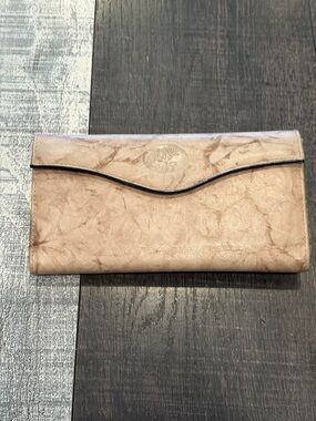 Buxton Top Grain Cowhide Leather Organizer Wallet Kisslock Coin Pouch